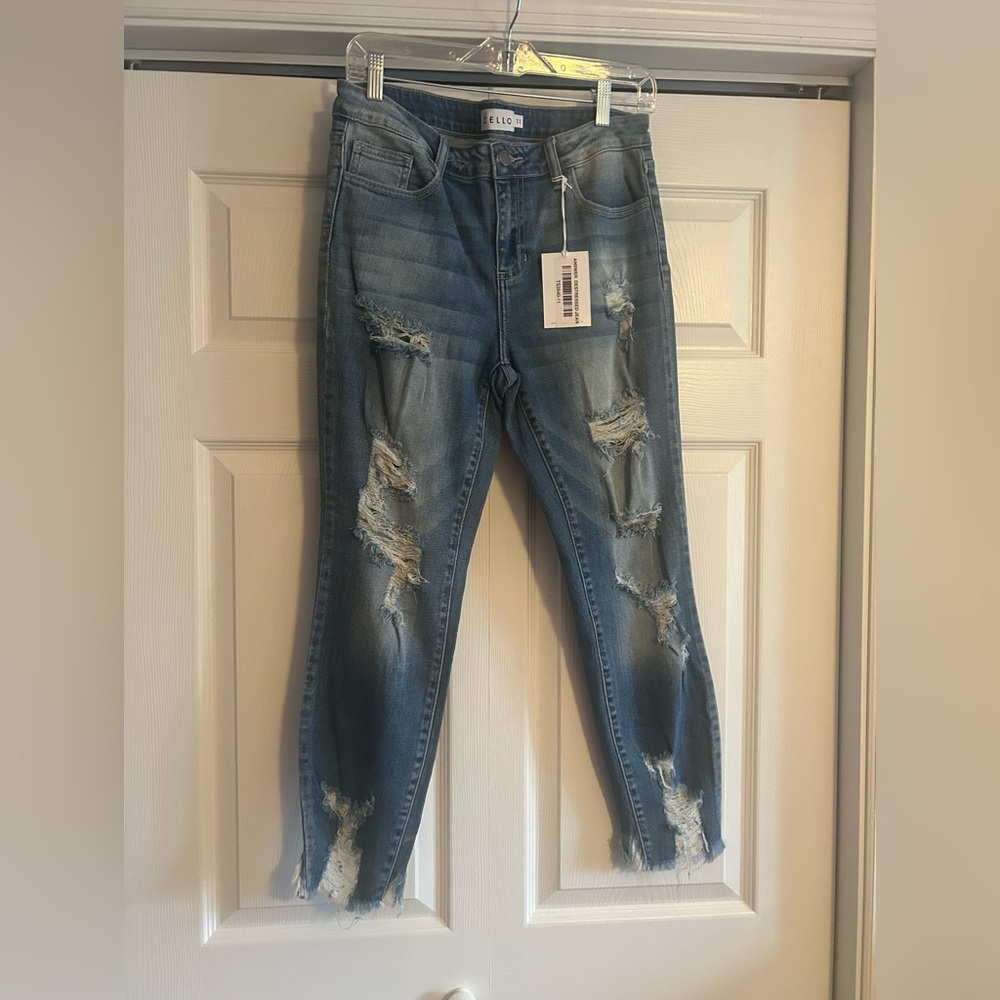 Cello Light Blue Distressed Skinny Jeans